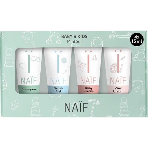Naif Reise-Kosmetikset für Babys und Kinder 4 x 15 ml