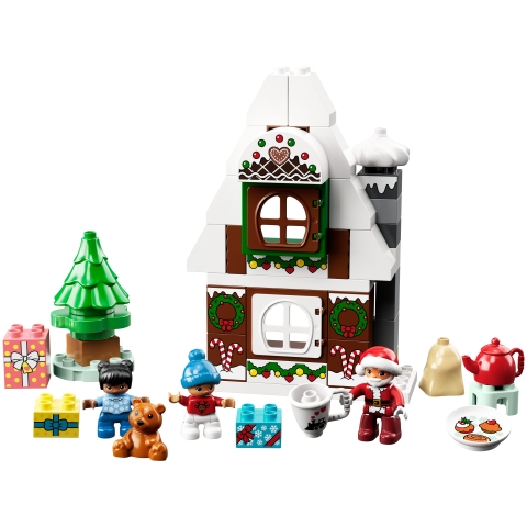 Lebkuchenhaus mit Weihnachtsmann