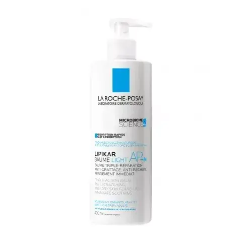 La Roche-Posay Lipikar Baume Light AP+M Balsam mit dreifacher Wirkung gegen trockene Hautstellen, 400 ml