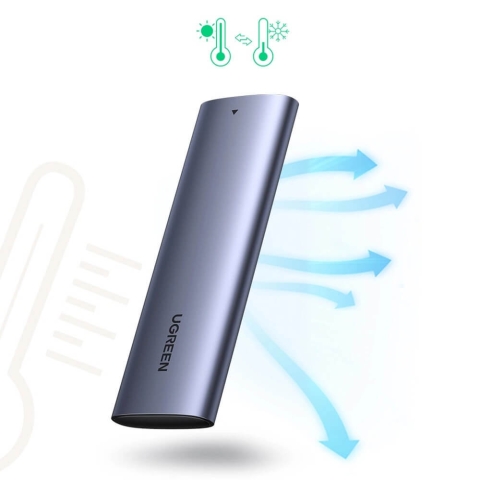 Ugreen Laufwerksträger M.2 B-Key SATA 3.0 5Gbps grau + USB Typ C Kabel (CM400)