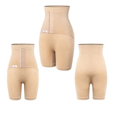 Shaper Strumpfhose mit integriertem Postnatal-Bauchgurt, Größe S, Beige, Wondermom