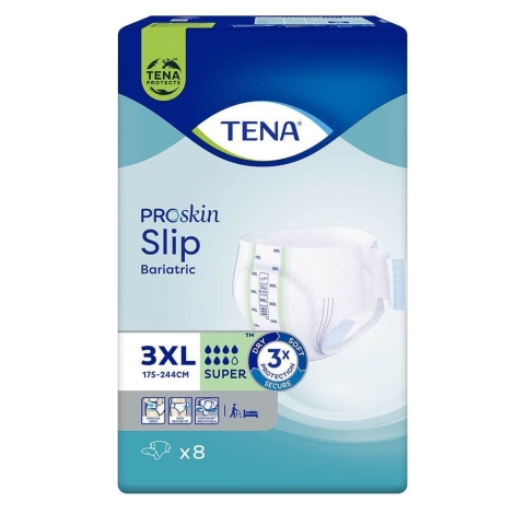 Tena Proskin Bariatric Absorbent Briefs für Blasenschwäche Größe 3XL x8