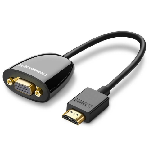 Ugreen cable Einweg-Adapterkabel von HDMI (Stecker) auf VGA (Buchse) FHD schwarz (MM105 40253)