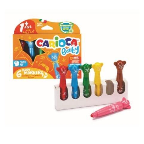 Teddy Markers Baby Set 6 Farben, +1 Jahr, Carioca