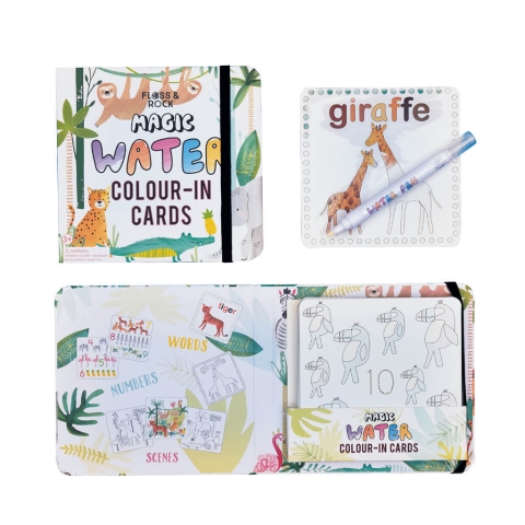 Magic Water Cards Dschungel Aquarellset, ab 3 Jahren, Floss & Rock