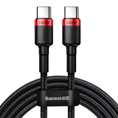 Baseus CATKLF-AL91 USB-C - USB-C PD QC 100W 5A 480Mbps 2m Kabel - schwarz/rot