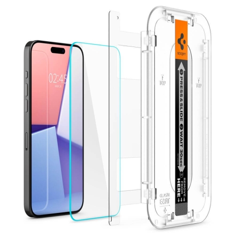Spigen Glas.tR EZ Fit gehärtetes Glas für iPhone 15 Pro