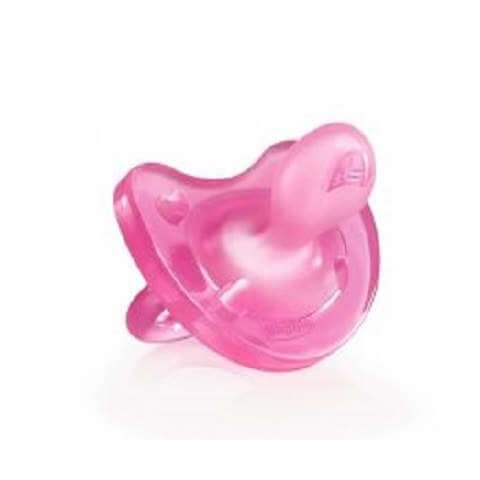 Rosa Silikon-Schnuller Physio Soft, 6-16 Monate, Chicco