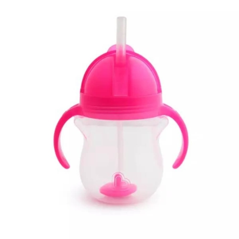 Flexibler Strohhalmbecher mit Griffen, +6 Monate, Rosa, 207 ml, Munchkin