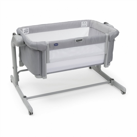 Culla Co-Sleeping Chicco Next2Me Magic Evo Grey Mist Dondolo, Inclinabile, Spondina Apribile, Altezza Regolabile