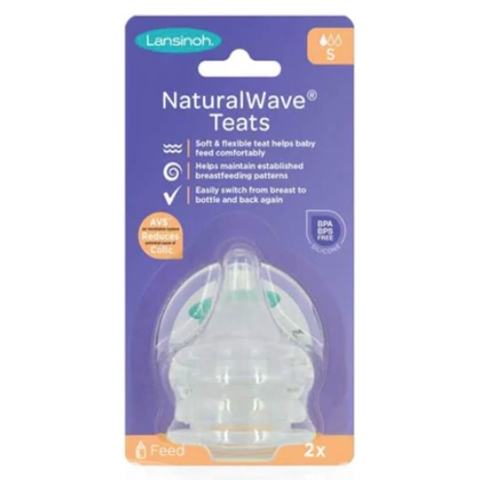 Lansinoh Natural Wave Teats Slow Flow - Small   2 stk.