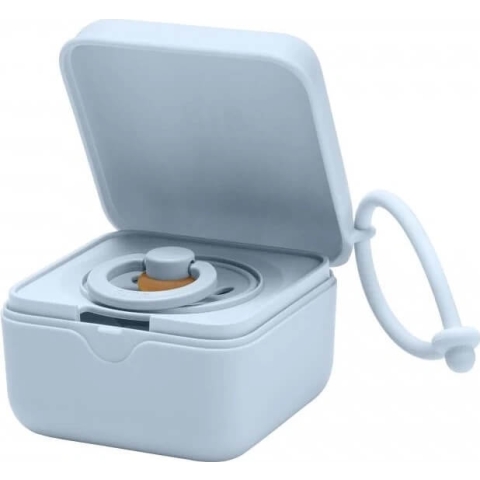 BIBS Schnullerbox, Baby Blau 1×1Stück, Schnullerbox blau