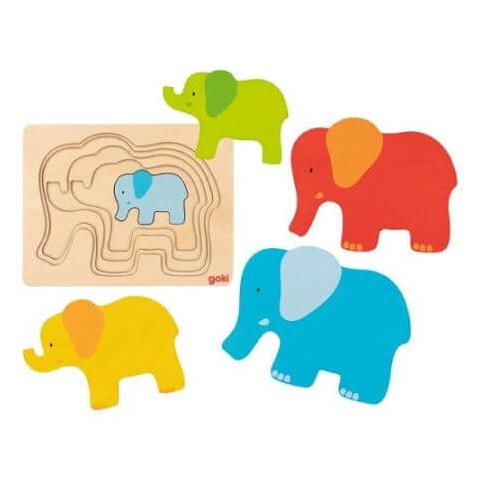 Lagenpuzzle Elefanten, +2 Jahre, Goki