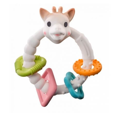 Set aus Kugeln, Würfel und Ring zum Zahnen Giraffe Sophie So Pure, Vulli