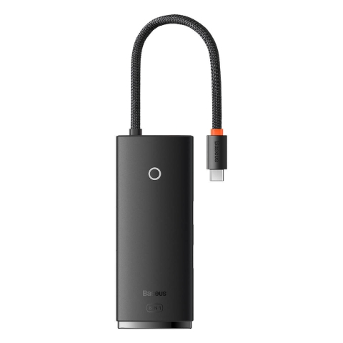 Baseus Lite Series multifunktionaler USB Typ C Hub - 2 x USB 3.0 / USB Typ C PD / HDMI 1.4 / SD/TF schwarz (WKQX050101)
