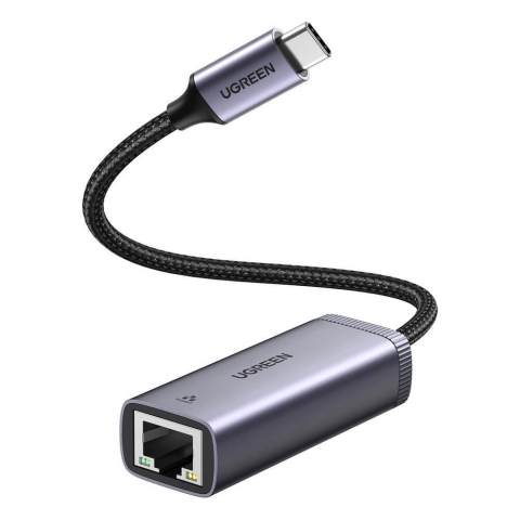 Ugreen externe Netzwerkkarte USB Typ C - RJ45 1Gbps (1000Mbps) grau (40322 CM483)
