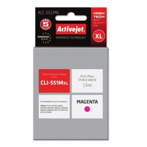 ActiveJet, Tinte für Canon ACC-551MN (Ersatz CLI-551C) magenta (violett)