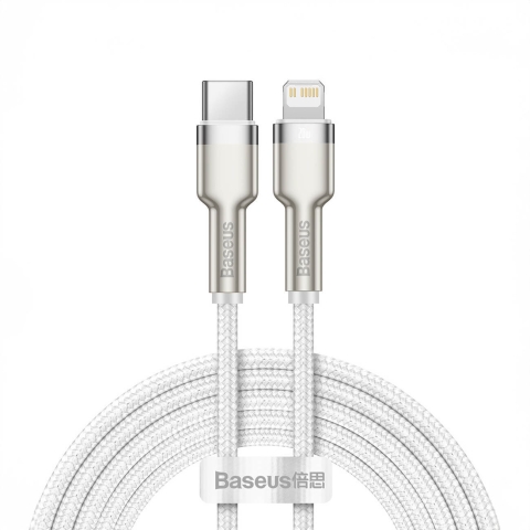 Baseus Cafule Serie Metall Daten USB-C / Lightning 20W PD 2m Kabel - weiß