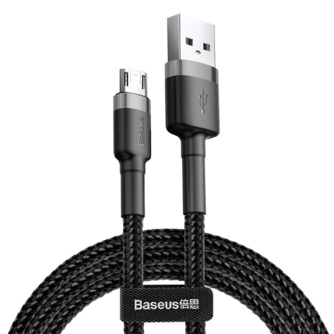 Baseus Cafule Kabel CAMKLF-AG1 USB-A / micro USB 2.4A 0.5 m - schwarz-grau
