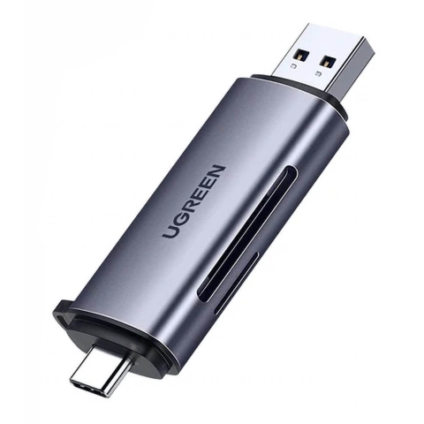 Ugreen CM185 50706 Leser für SD / micro SD Karten an USB-A 3.0 / USB-C 3.0 - grau