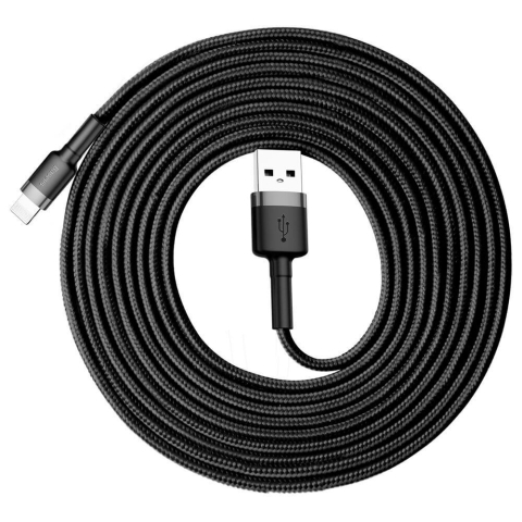 Baseus Cafule USB-A / Lightning 2A QC 3.0 3 m Kabel - schwarz-grau