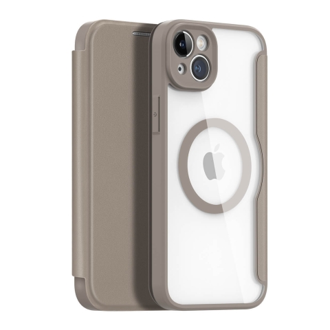 Dux Ducis Skin X Pro Tasche für iPhone 14 Plus mit MagSafe und Flip Cover - beige