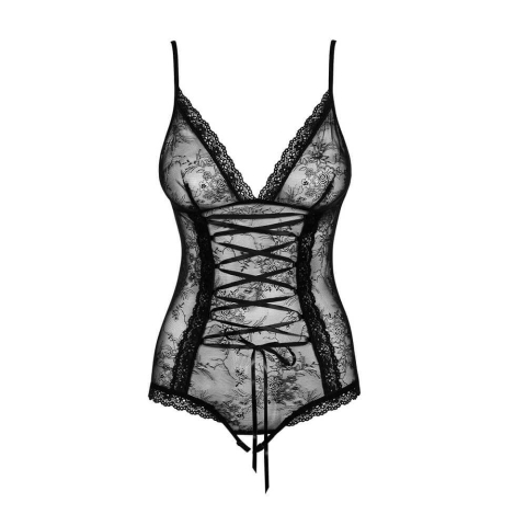 Obsessive Slevika Teddy Opulent Bodysuit Schwarz XXL