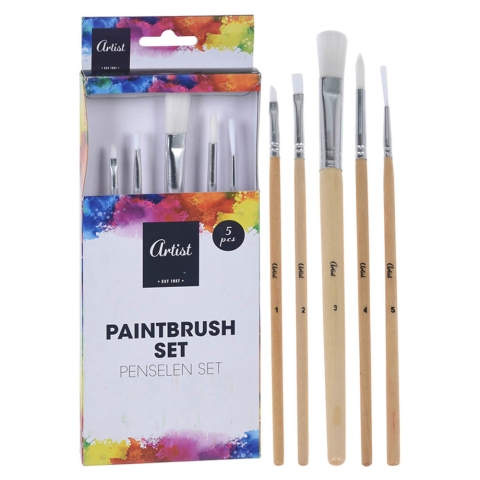 Kreativ Paintbrush set   5 stk.