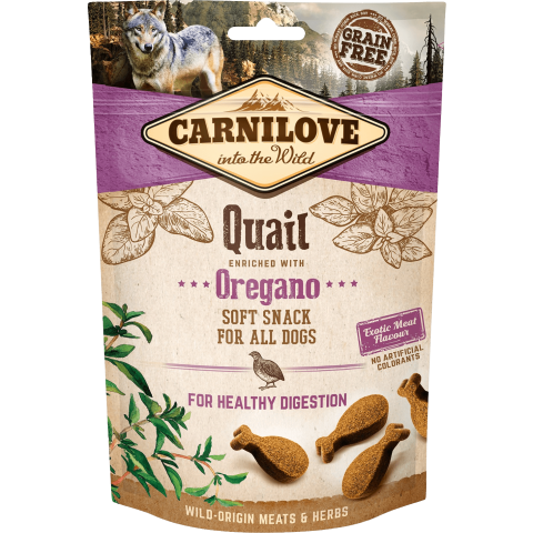Carnilove Dog Semi Moist Quail Snack Wachtel angereichert mit Oregano 200 g