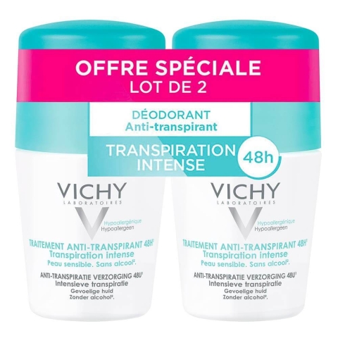 Vichy Deodorant Roll-on Anti-Transpirant 48h Intensive Transpiration Empfindliche Haut 2x50ml
