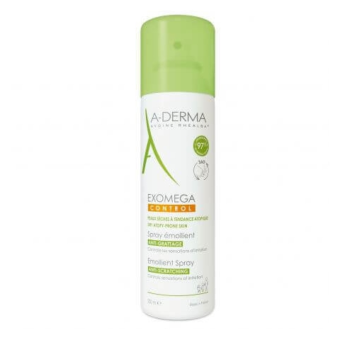 A-Derma Exomega Control Emollientes Anti-Juckreiz-Spray für jede trockene Haut, 200 ml