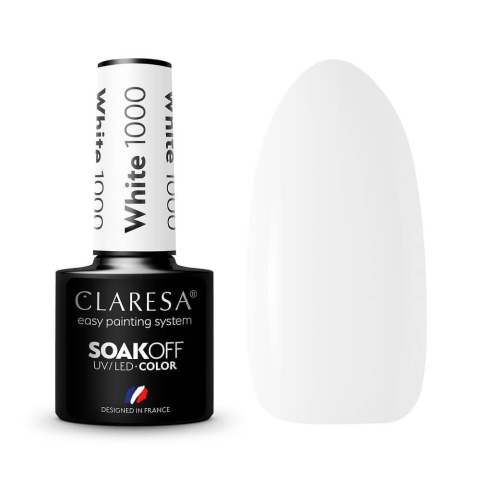 Claresa Soak Off UV/LED Farbhybridlack 1000 Weiß, 5g