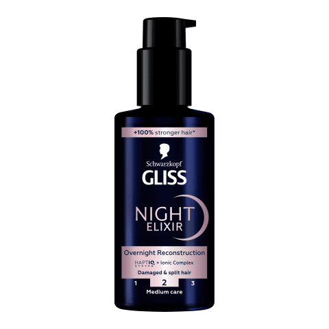 Schwarzkopf GLISS Nachtelixier für strapaziertes Haar und Spliss, 100 ml