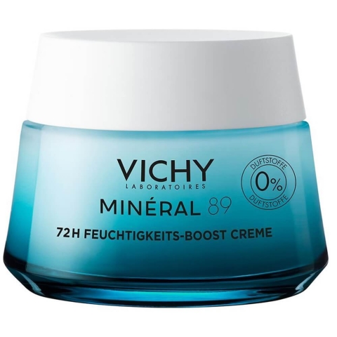 Vichy Mineral 89, Feuchtigkeitsspendende und rückfettende Creme 72h, parfümfrei, 50ml