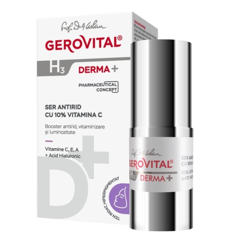 H3 Derma+ Anti-Falten-Serum mit 10% Vitamin C, 15 ml, Gerovital