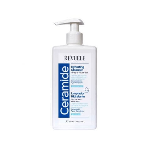 Feuchtigkeits-Reinigungslotion mit Ceramiden für trockene und sehr trockene Haut, 250 ml, Revuele