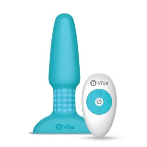 Ferngesteuerter Analplug B-Vibe RIMMING PLUG 2 Blau
