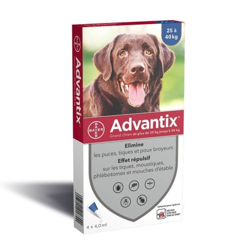 Advantix Pipetten für große Hunde 25 bis 40kg X4