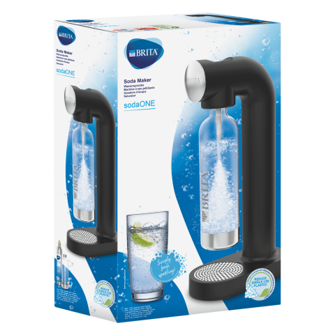 Brita SodaOne, Sättigungsbecher für kohlensäurehaltiges Wasser, schwarz