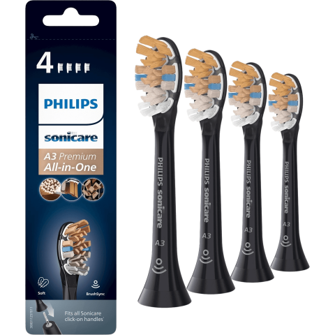 Philips Sonicare Premium All-in-One HX9094/11 Ersatzköpfe schwarz 4 Stück