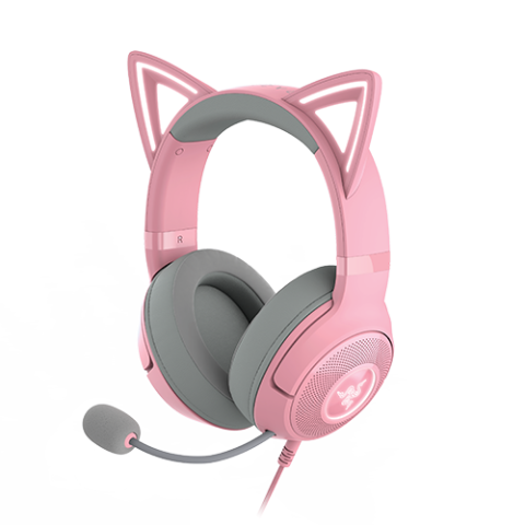 Razer Kraken Kitty V2 - USB Headset with RGB Kitty Ears - Quartz Edition