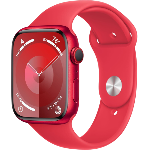 Watch 9 LTE Alu 45mm Sportarmband rot M/L MRYG3