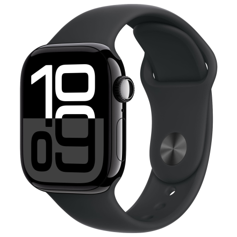 Watch 10 GPS Schwarz Alu 42 Sportarmband Schwarz S/M MWWE3