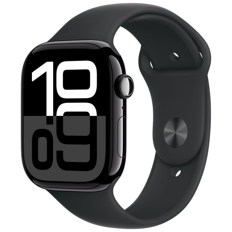 Watch 10 GPS Alu 46mm Sportarmband Schwarz M/L MWWQ3