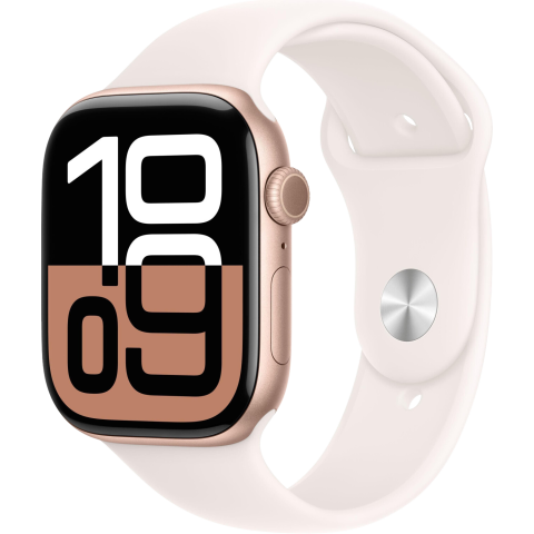 Watch 10 LTE Alu 46mm Sportarmband Blassrosa M/L MWY73