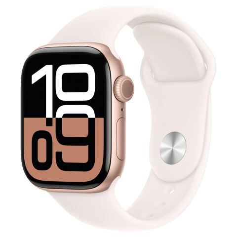 Watch 10 LTE Alu 42 Sportarmband Blassrosa S/M MWX93