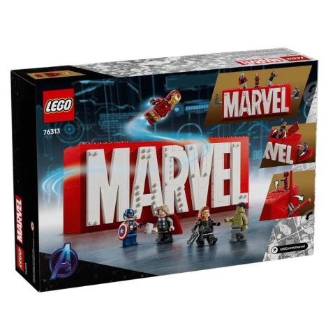 Marvel Logo und Minifiguren, ab 12 Jahren, 76313, Lego