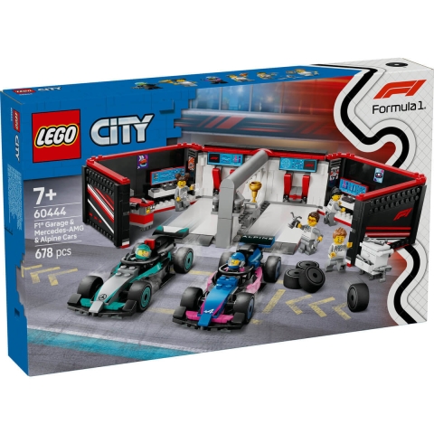 F1 Garage und Mercedes AMG und Alpine Autos, 60444, + 7 Jahre, Lego