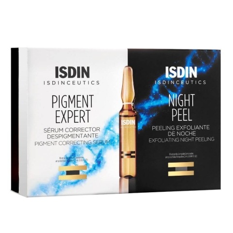 Isdin De-Pigmentation Corrector Serum + Exfoliating Night Peel, 10 + 10 Fläschchen