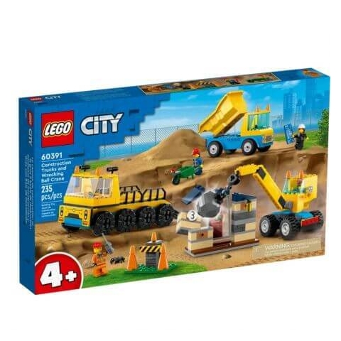 Bauwagen und Kugelkran für Abbrucharbeiten, 4 Jahre +, 60391, Lego City